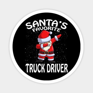 Santas Favorite Truck Driver Christmas Magnet